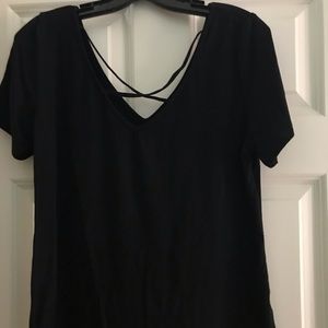 Black Front Cross T-shirt